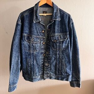 Vintage Lee Riders USA Denim / Jean Type 3 Jacket dark “Acid Wash” Men’s Large